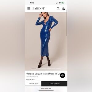 Bardot Cobalt Blue Sequin Maxi Dress